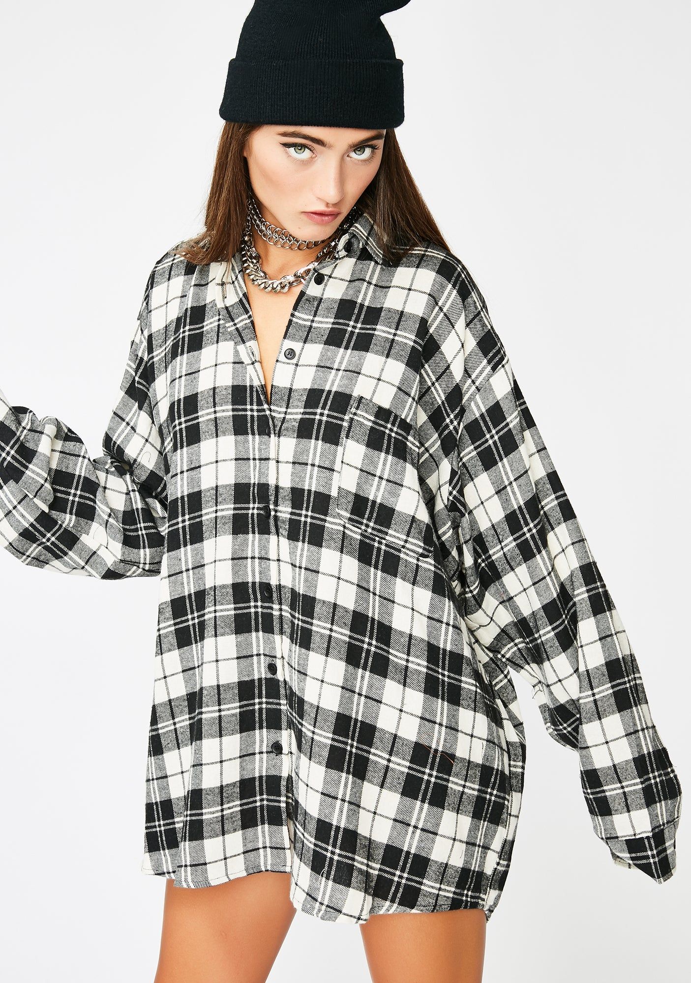 Midnight Flexin Hard Flannel Top sold by Dolls Kill product image thumbnail 2