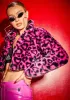 Picking Me Leopard Print Cropped Fuzzy Jacket sold by Dolls Kill