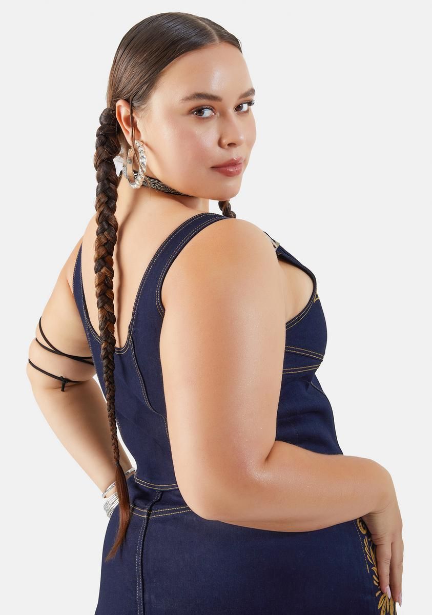 Plus Cowgirl Ride Denim Corset Top sold by Dolls Kill product image thumbnail 4