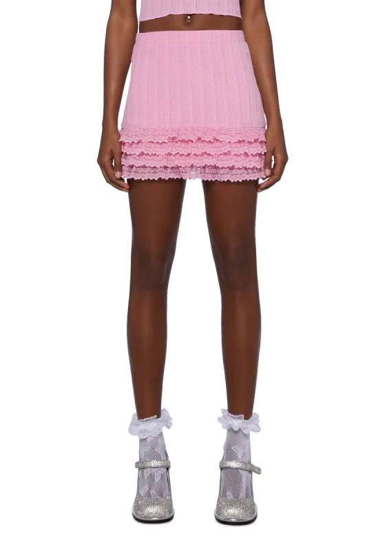 Mistletoe Moves Mini Skirt - Pink sold by Dolls Kill