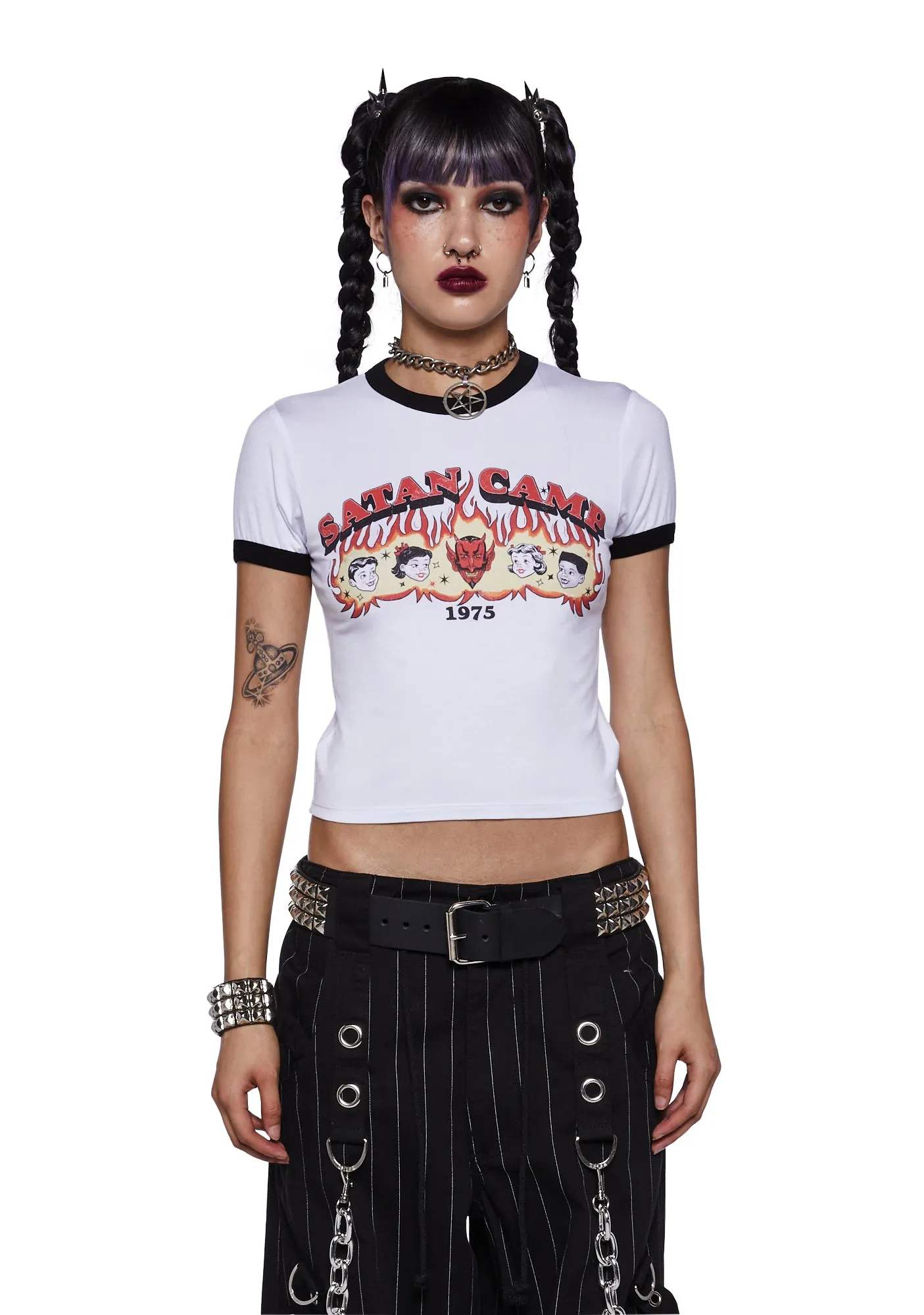Gone Camping Ringer Tee sold by Dolls Kill