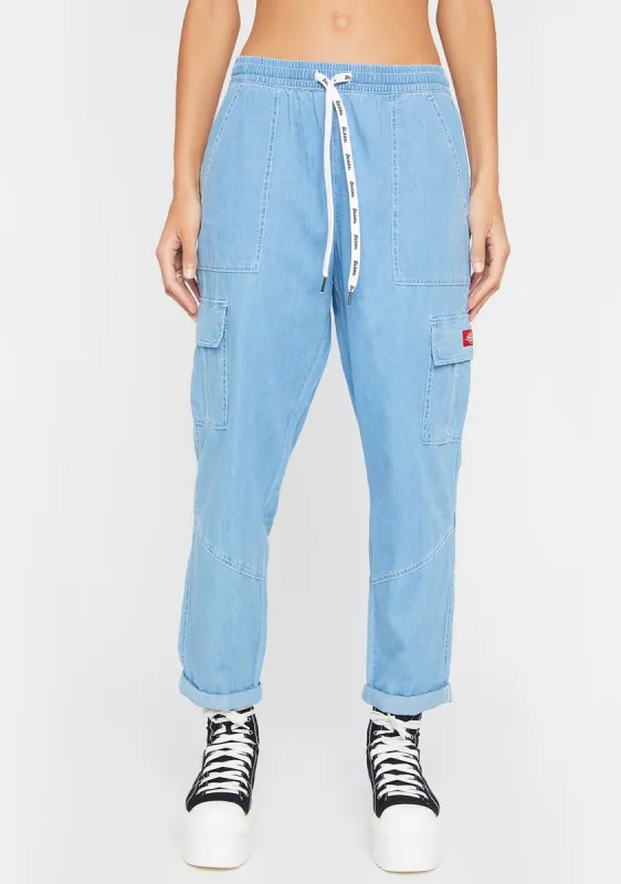 Light Stone Wash Cuffed Pants sold by Dolls Kill
