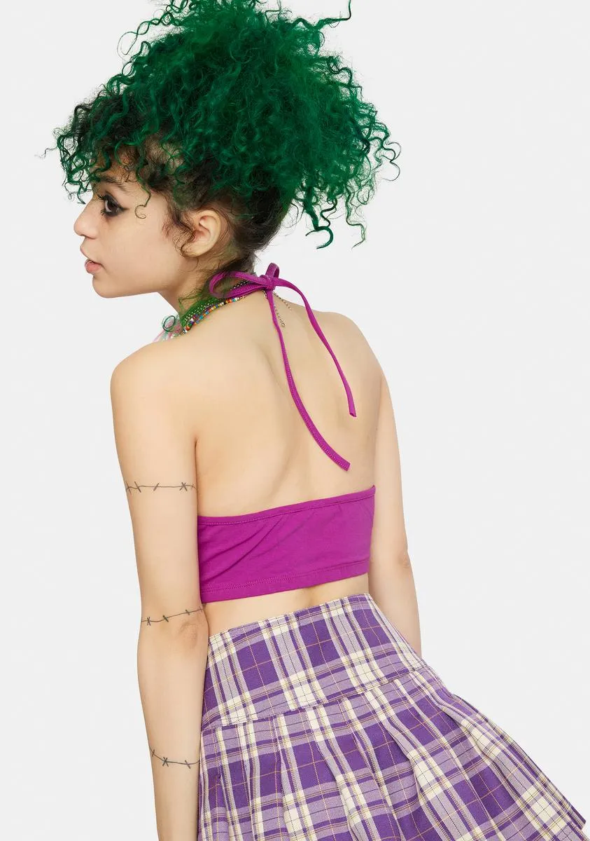 Magenta What I Saw Halter Top sold by Dolls Kill product image thumbnail 4