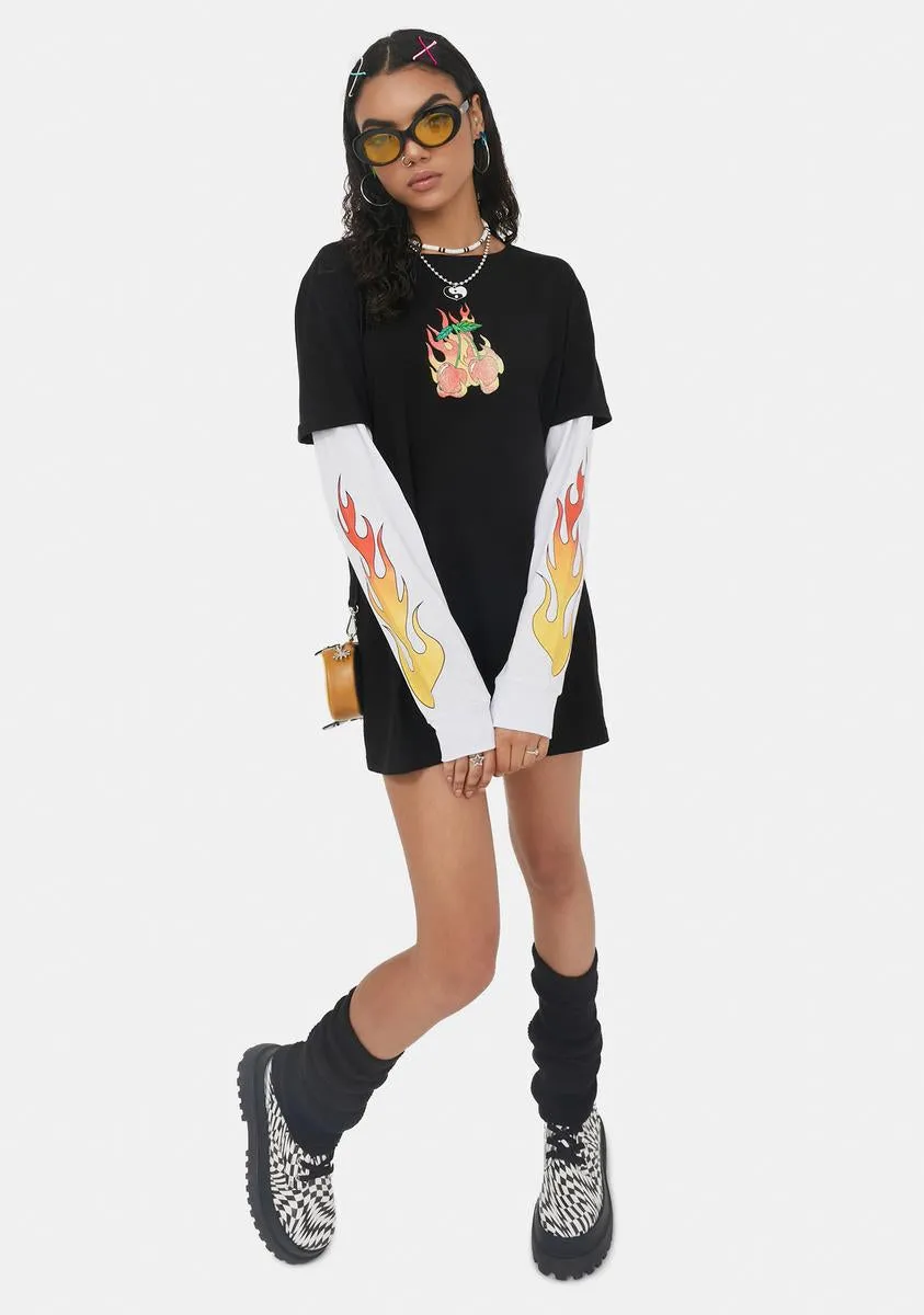 Cherry Hot Long Sleeve Graphic Tee sold by Dolls Kill product image thumbnail 3