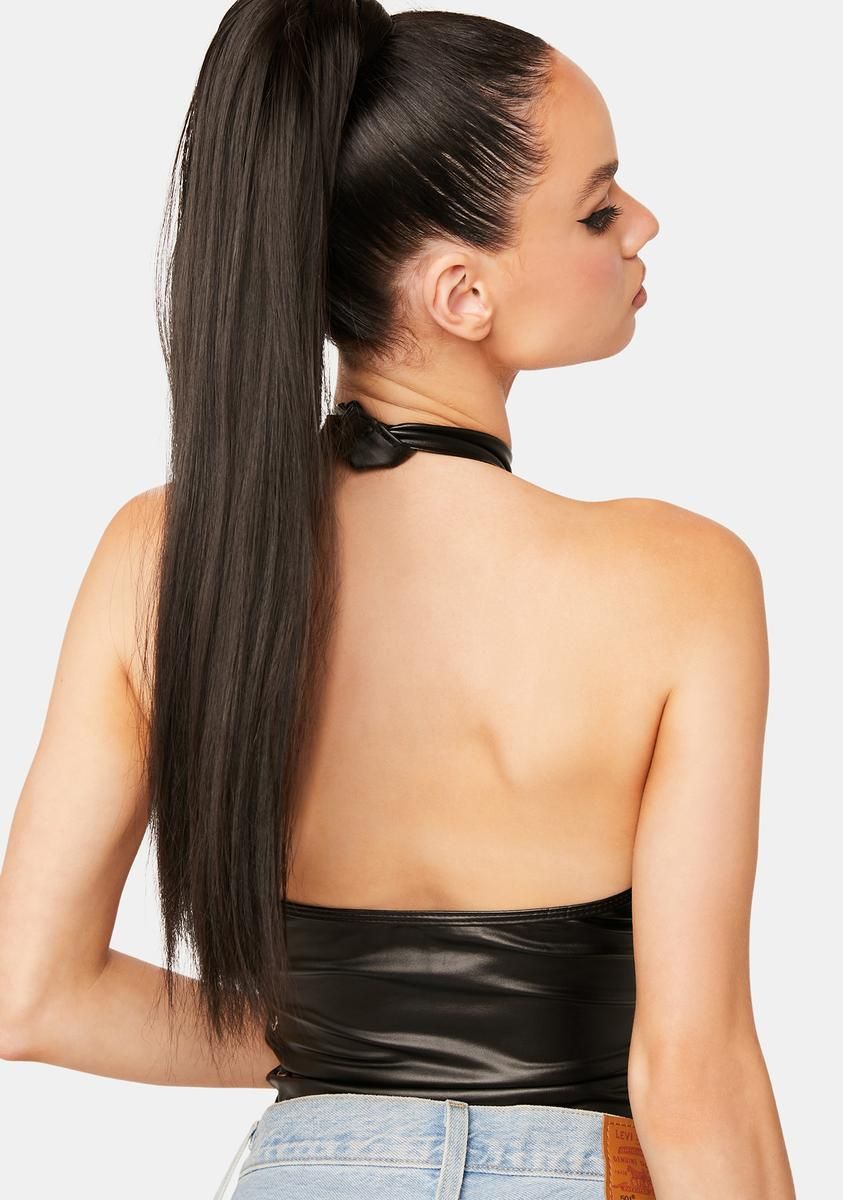 Midnight Meetup Vegan Leather Bodysuit sold by Dolls Kill product image thumbnail 4