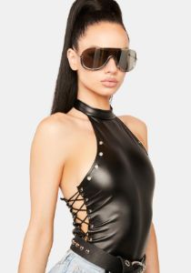 Midnight Meetup Vegan Leather Bodysuit sold by Dolls Kill