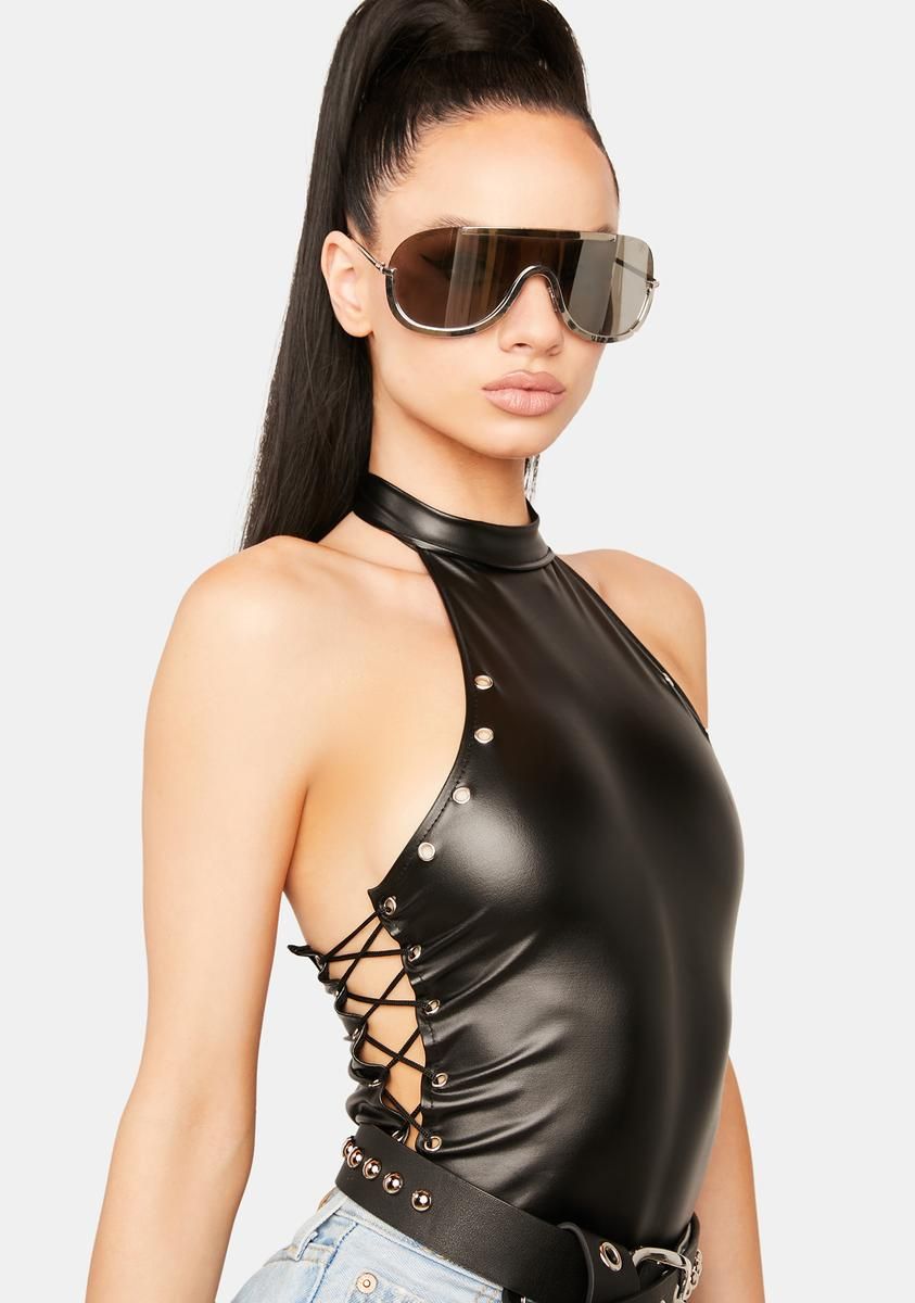 Midnight Meetup Vegan Leather Bodysuit sold by Dolls Kill product image thumbnail 2