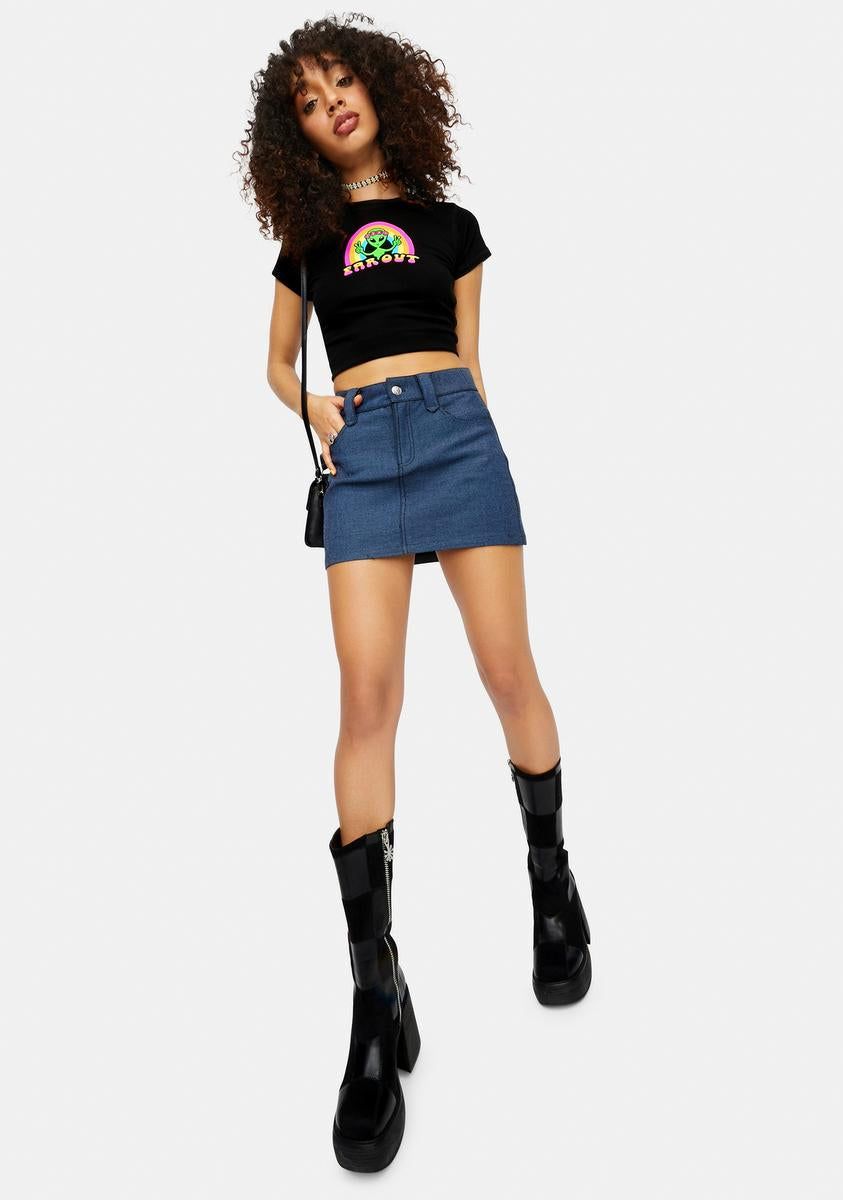 Cool Skippin' School Twill A-Line Mini Skirt sold by Dolls Kill product image thumbnail 3