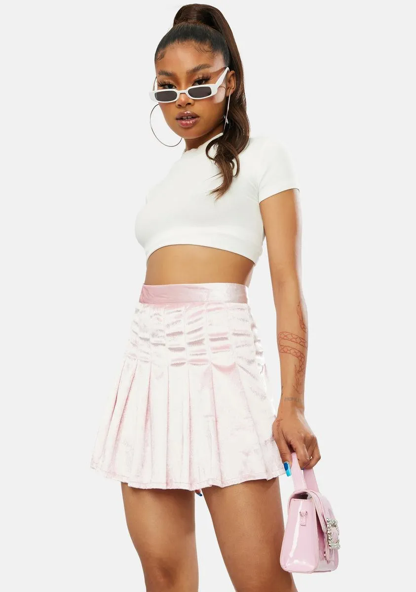 Blush Center Of Attention Velvet Skirt sold by Dolls Kill product image thumbnail 2