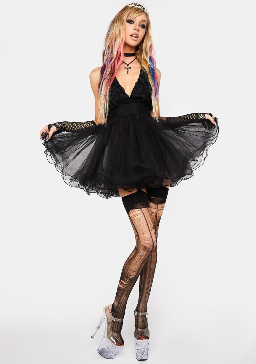 Mesh Skirt Flare Dress sold by Dolls Kill product image thumbnail 3