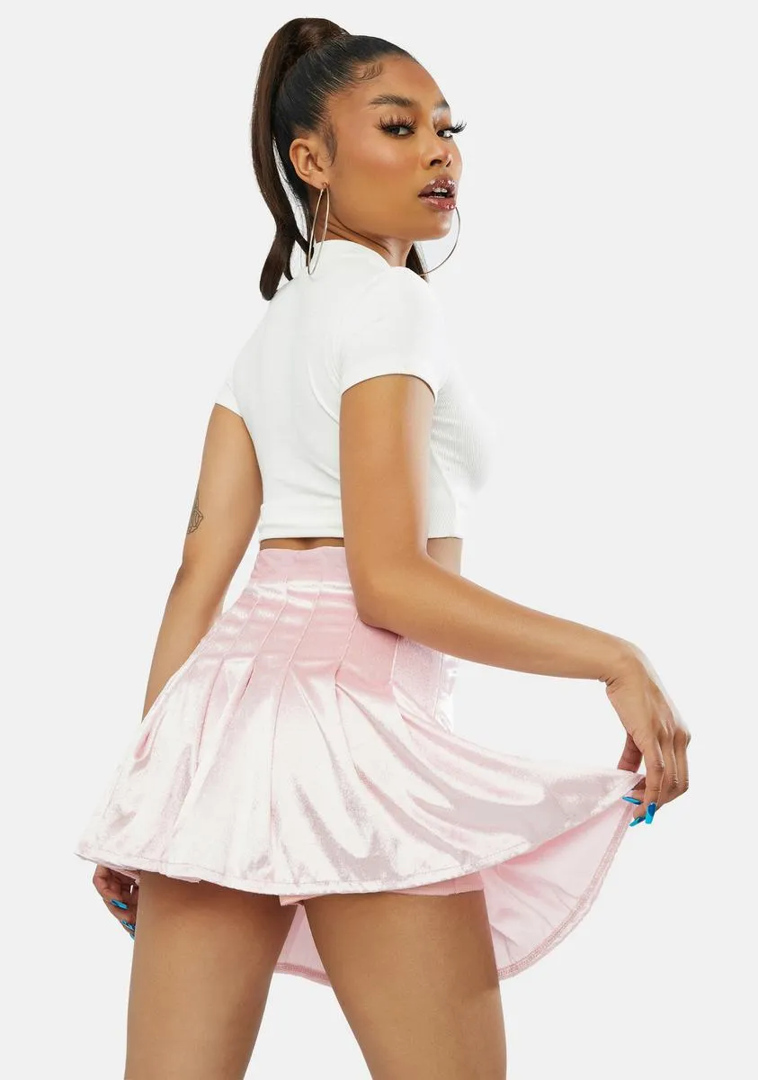 Blush Center Of Attention Velvet Skirt sold by Dolls Kill product image thumbnail 4