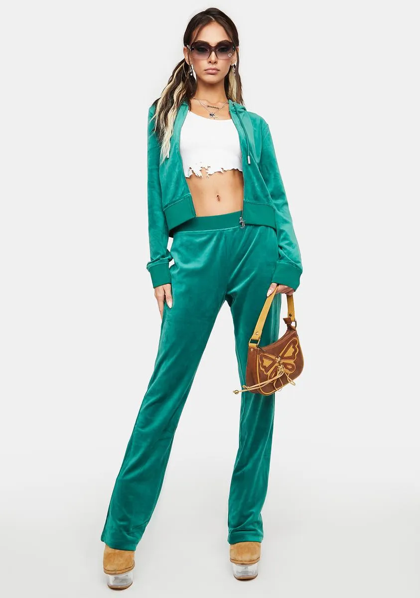 Jade Green Rhinestone Logo Zip-Up Hoodie sold by Dolls Kill product image thumbnail 3
