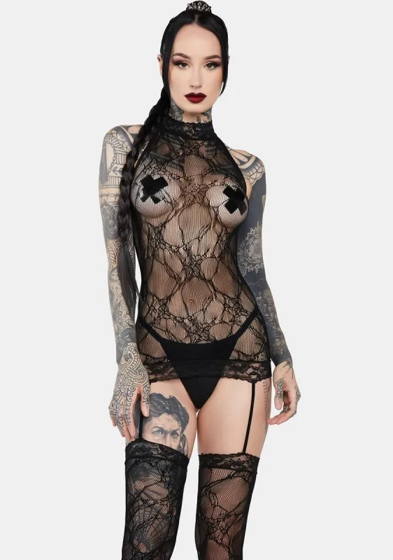 All For Pleasure Lace Bodystocking sold by Dolls Kill