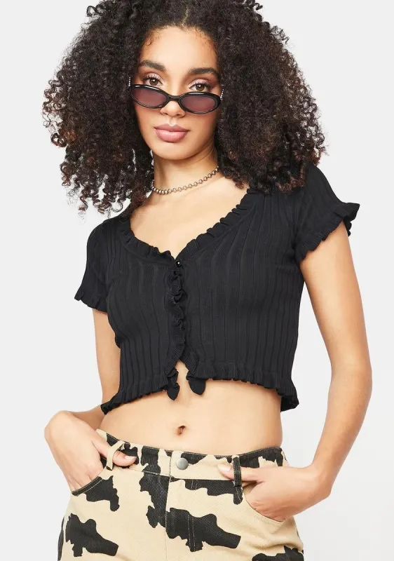 Noir So Refreshing Knit Crop Top sold by Dolls Kill