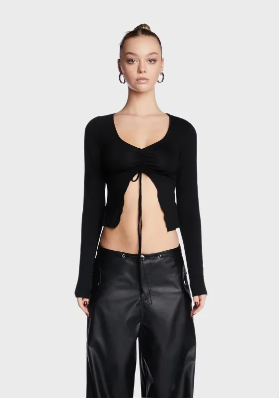 Della Tie Front Top sold by Dolls Kill
