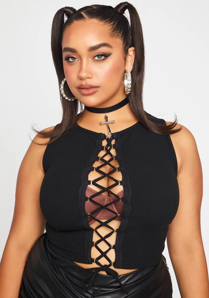 Feelin' Better Now Lace Up Tank sold by Dolls Kill