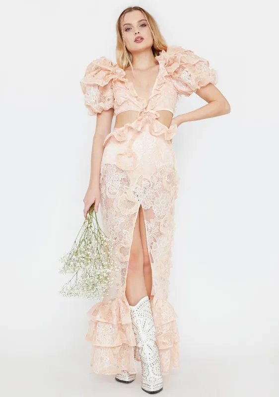 Meredith Lace Maxi Dress sold by Dolls Kill