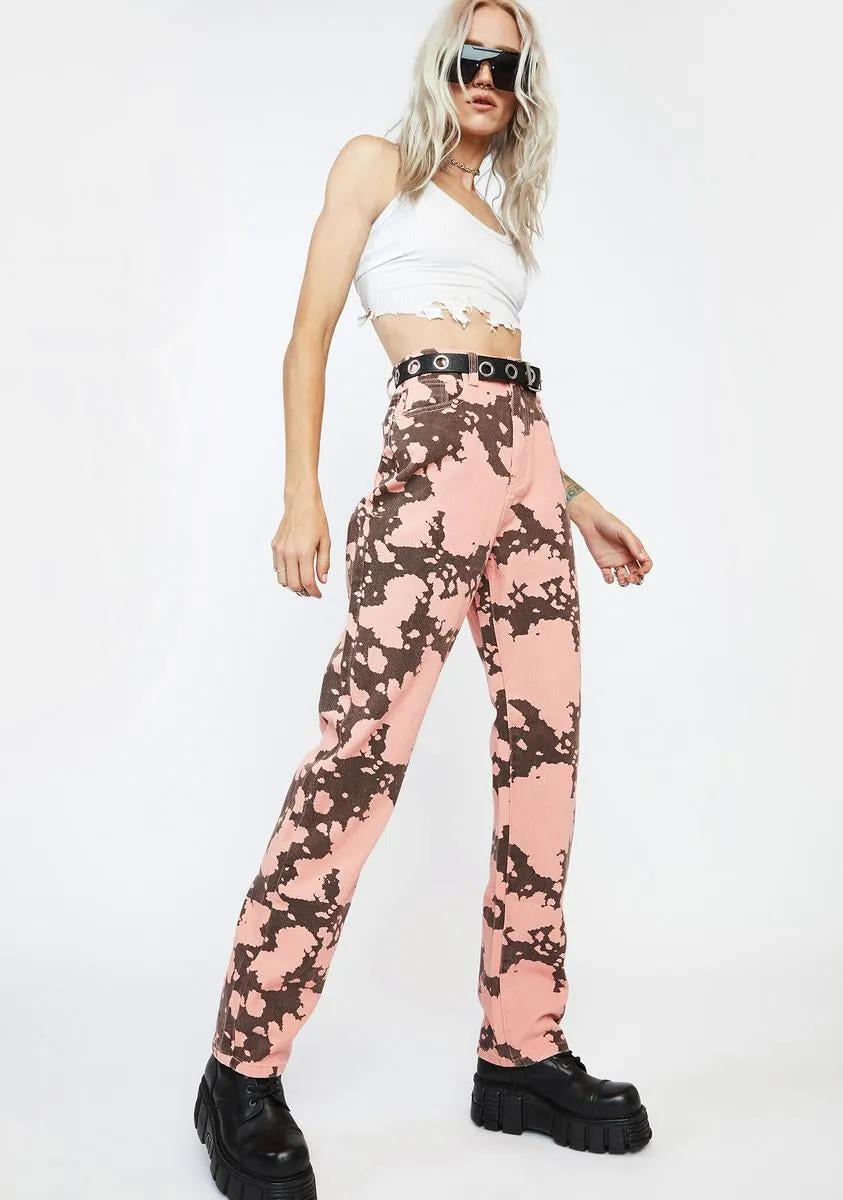 Cow Print Relaxed Straight Leg Jeans sold by Dolls Kill product image thumbnail 2