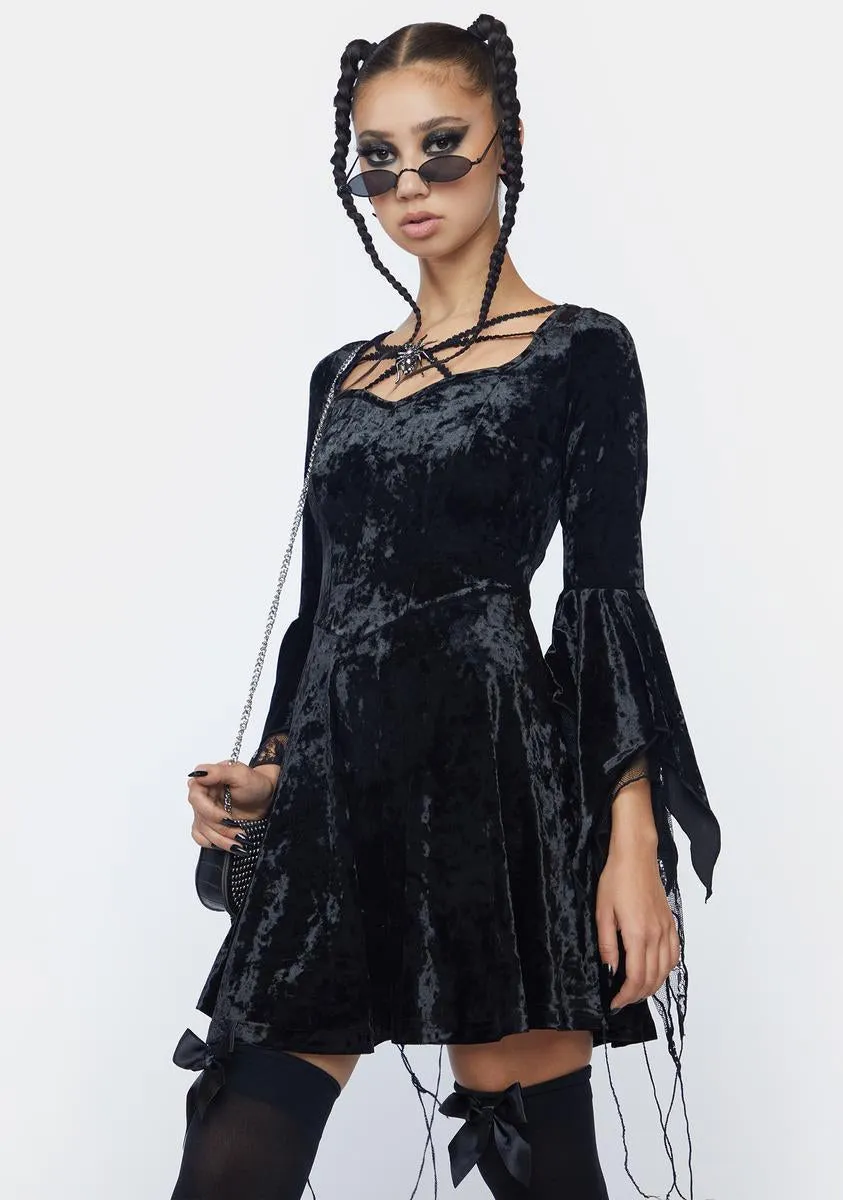 Velvet & Lace Bell Sleeve Mini Dress sold by Dolls Kill product image thumbnail 2