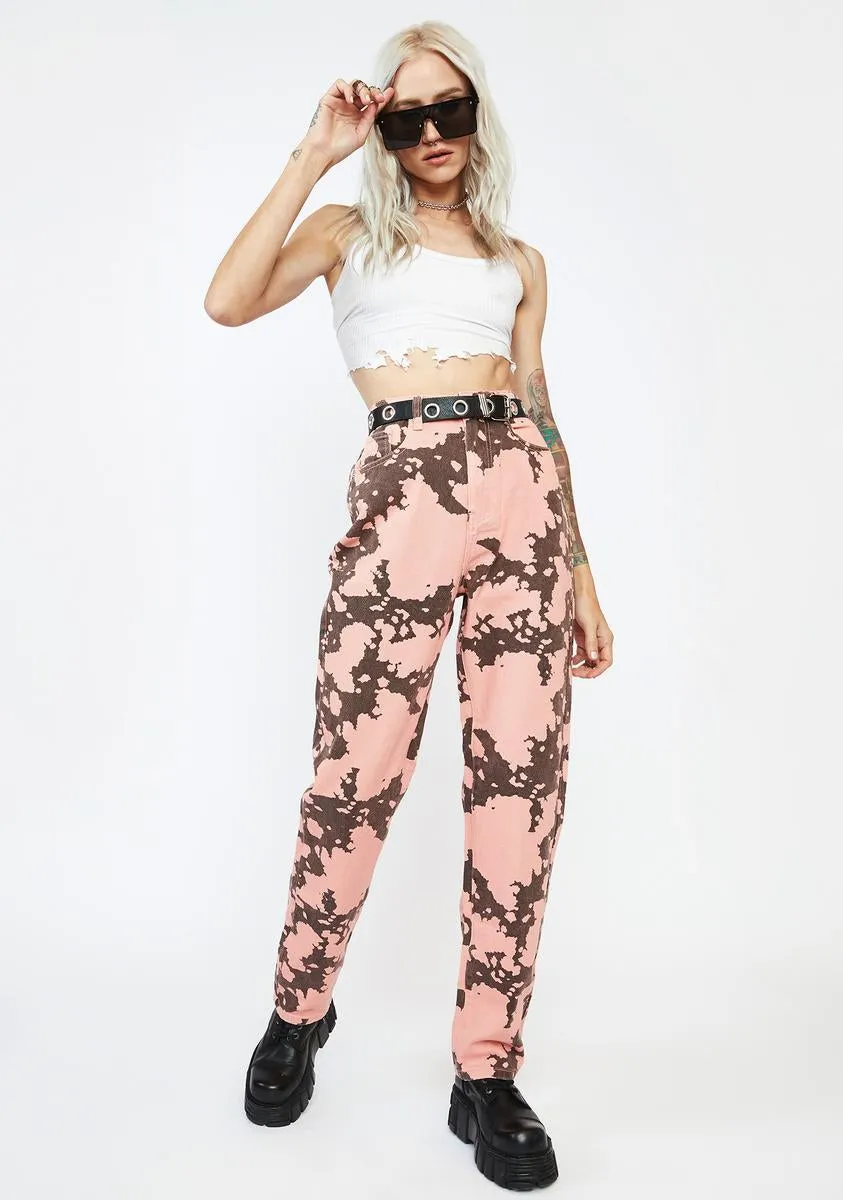 Cow Print Relaxed Straight Leg Jeans sold by Dolls Kill product image thumbnail 3