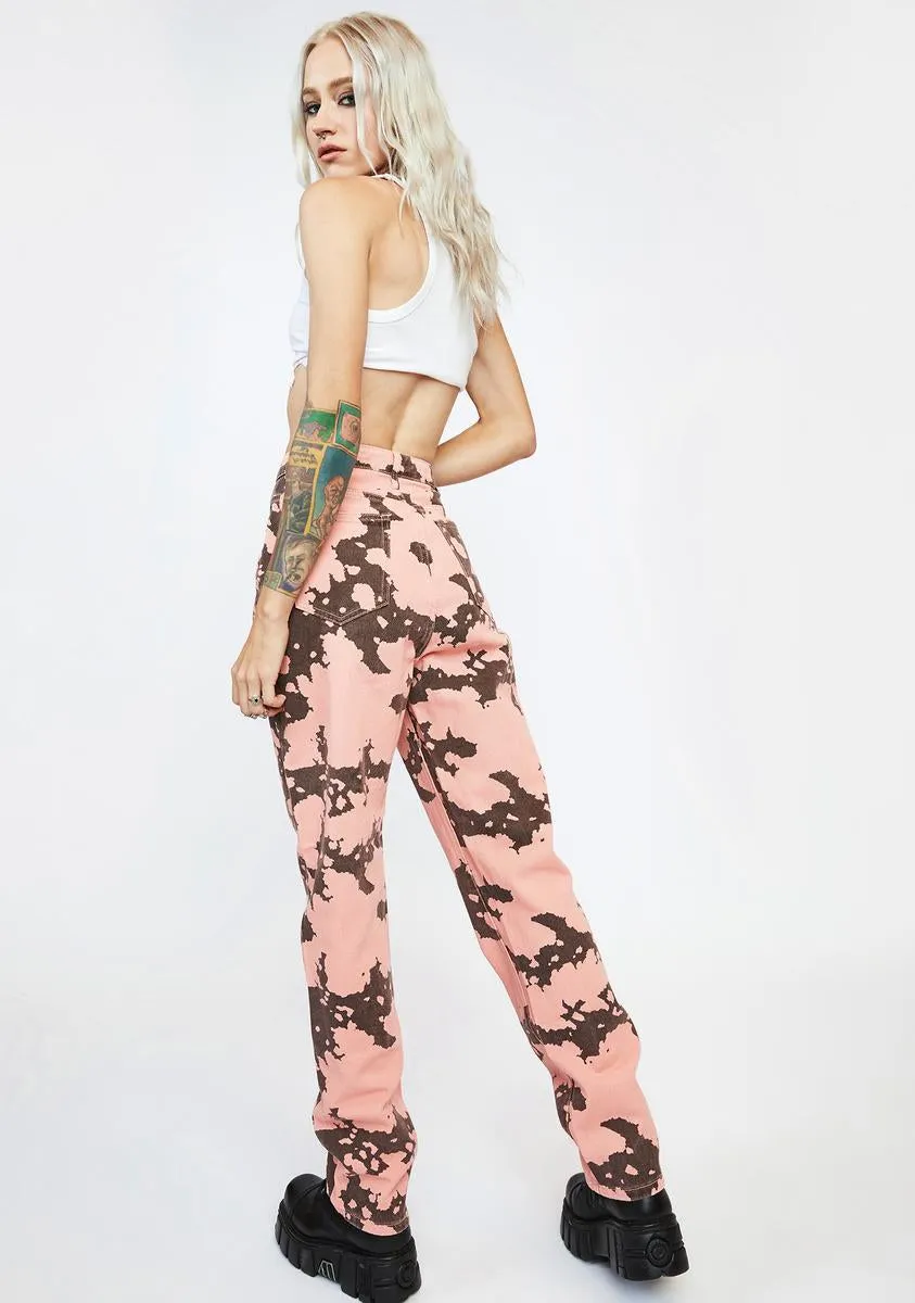 Cow Print Relaxed Straight Leg Jeans sold by Dolls Kill product image thumbnail 4