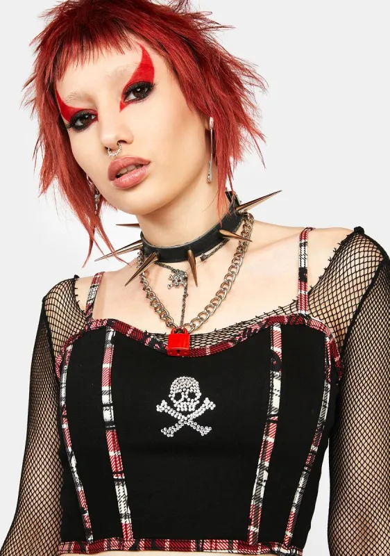 Lust Or Envy Plaid Corset Top made by Current Mood