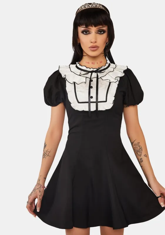 Rebel Princess Ruffle Neckline Contrast Dress sold by Dolls Kill