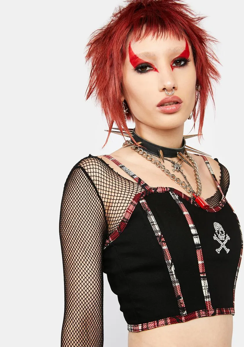 Lust Or Envy Plaid Corset Top sold by Dolls Kill product image thumbnail 2