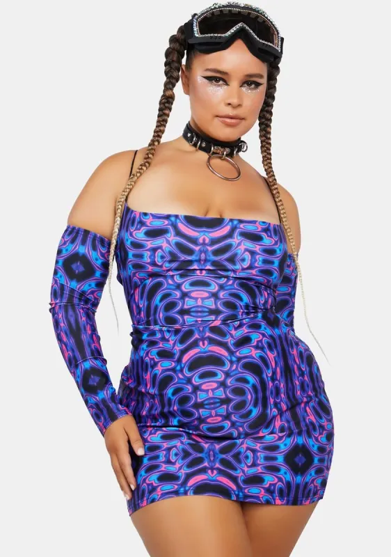 Plus Psychedelic Mind Mini Dress sold by Dolls Kill