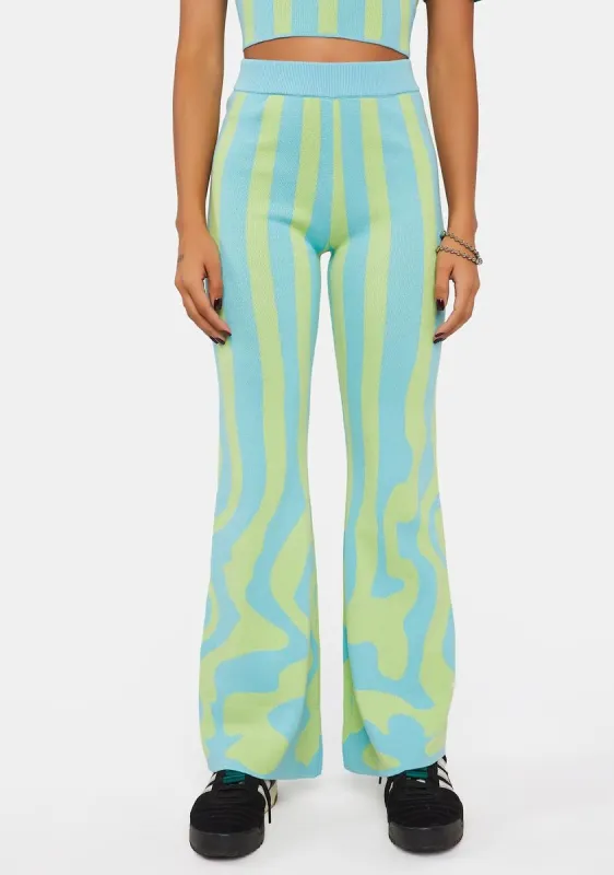 Wavy Stripe Knit Trousers sold by Dolls Kill