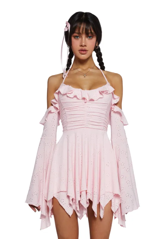Fairy Delights Ruffled Handkerchief Dress - Pink sold by Dolls Kill