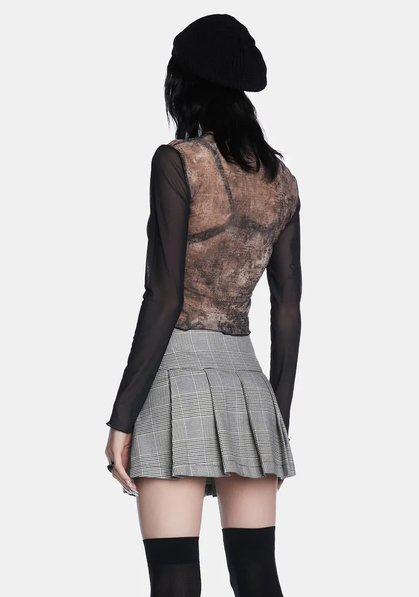 Skull Smash Contrast Mesh Top sold by Dolls Kill product image thumbnail 4