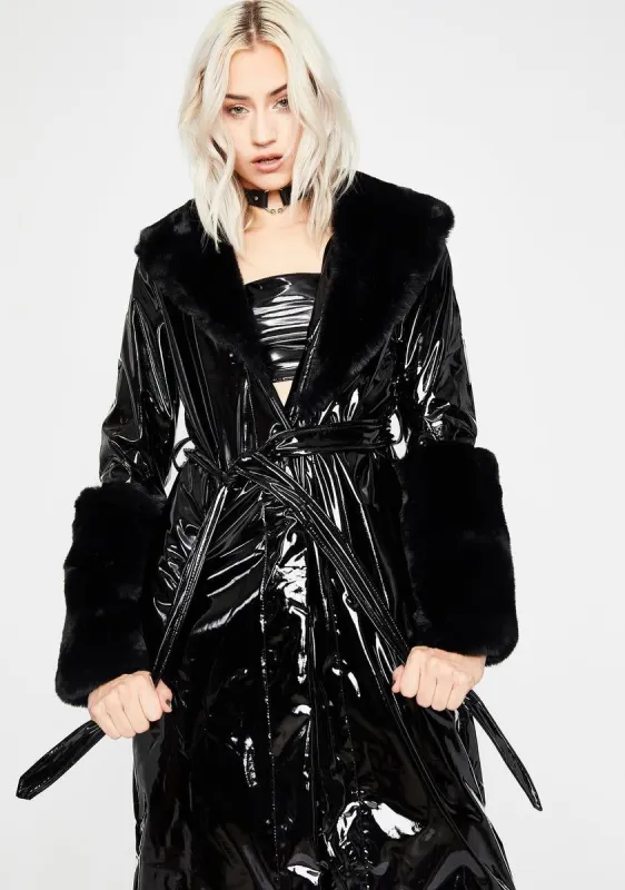 Midnight Trending Charm Vinyl Coat sold by Dolls Kill
