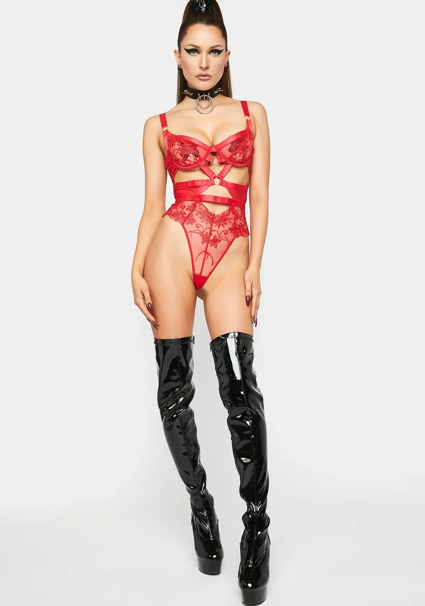 Justine Lace Embroidered Teddy sold by Dolls Kill product image thumbnail 3