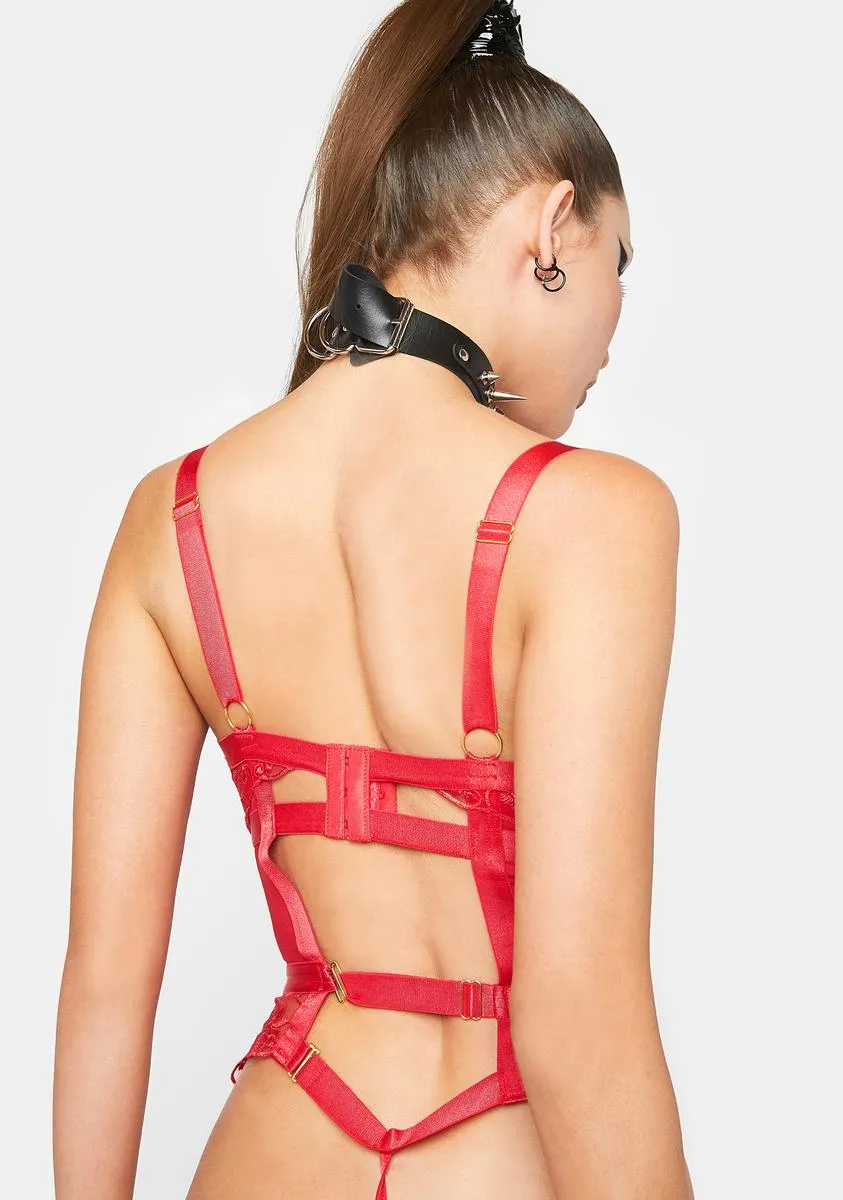 Justine Lace Embroidered Teddy sold by Dolls Kill product image thumbnail 4