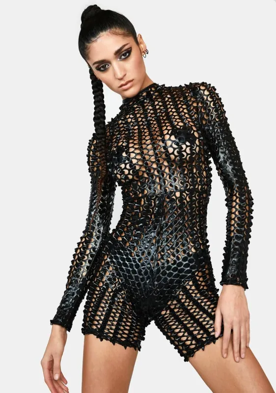 Darky Love So Lucky Fishnet Romper sold by Dolls Kill