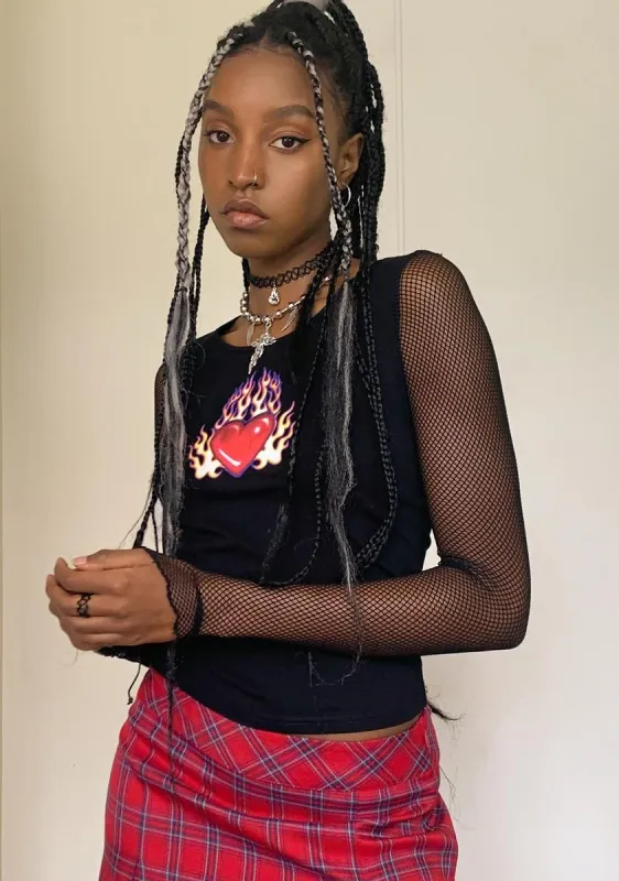 Slow Burn Fishnet Tee sold by Dolls Kill