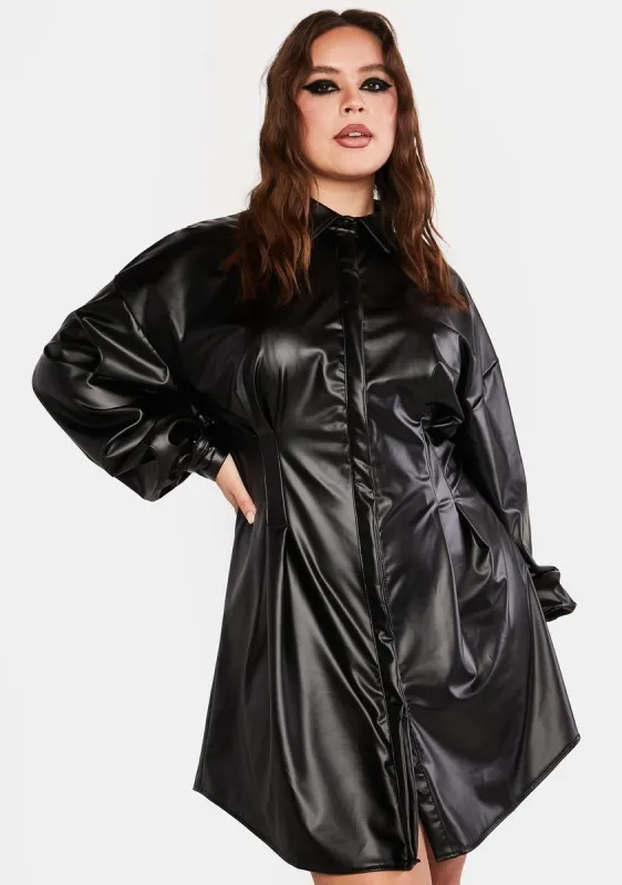 Plus Midnight Last Minute Invite Shirt Dress sold by Dolls Kill