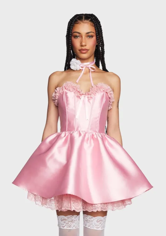 Forever Fancy Corset Dress - Pink sold by Dolls Kill