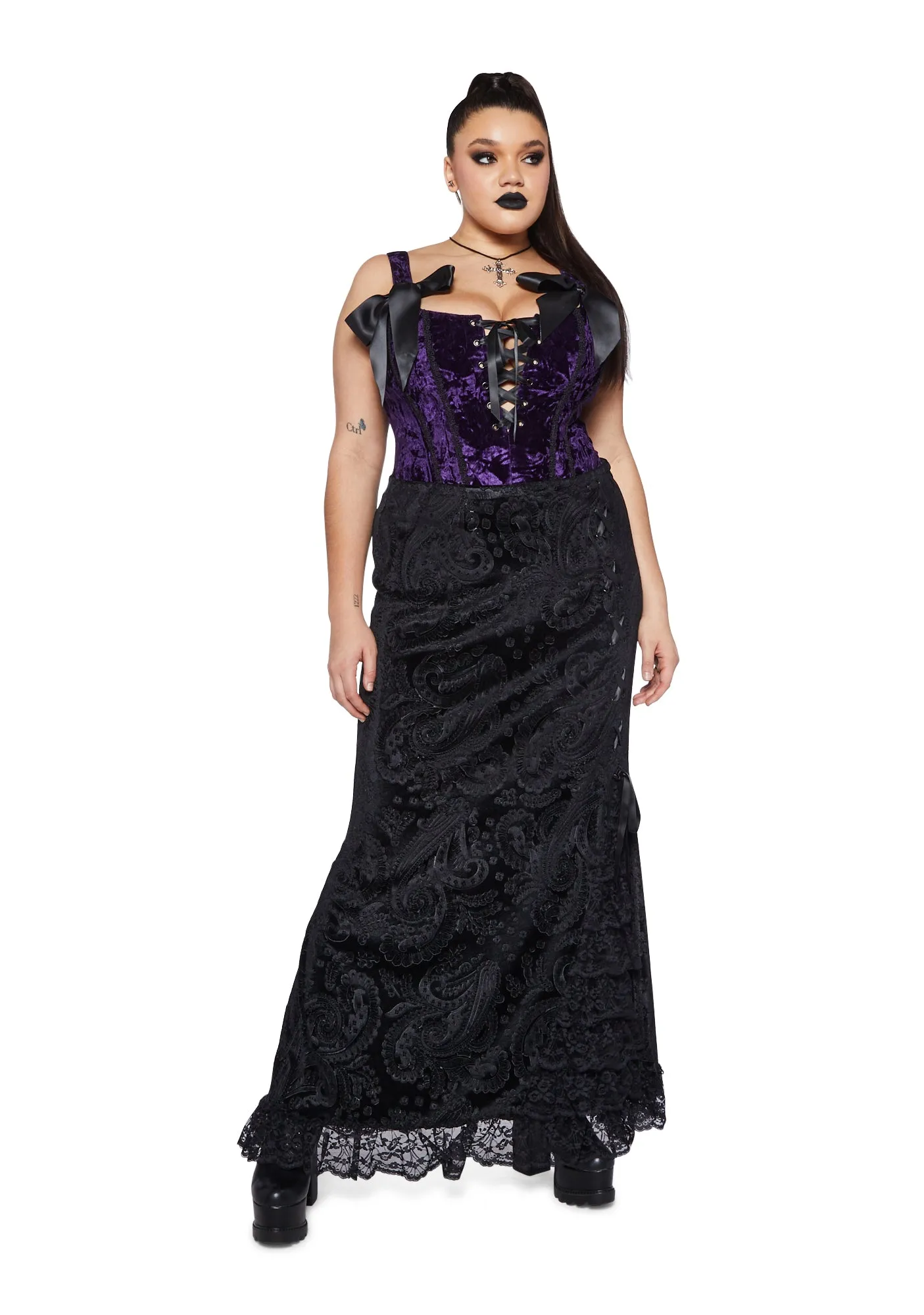 Plus Veiled Sorrows Maxi Skirt sold by Dolls Kill product image thumbnail 4
