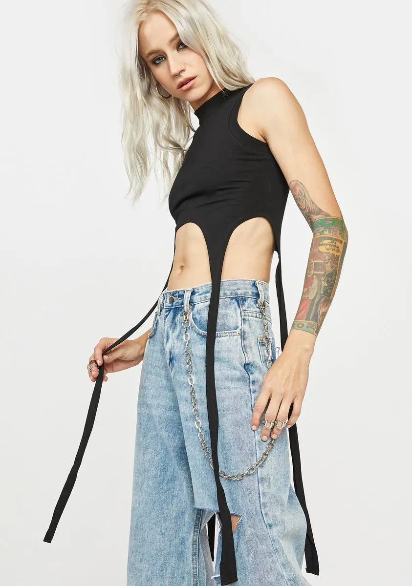 Black Fire Mock Neck Top sold by Dolls Kill product image thumbnail 2