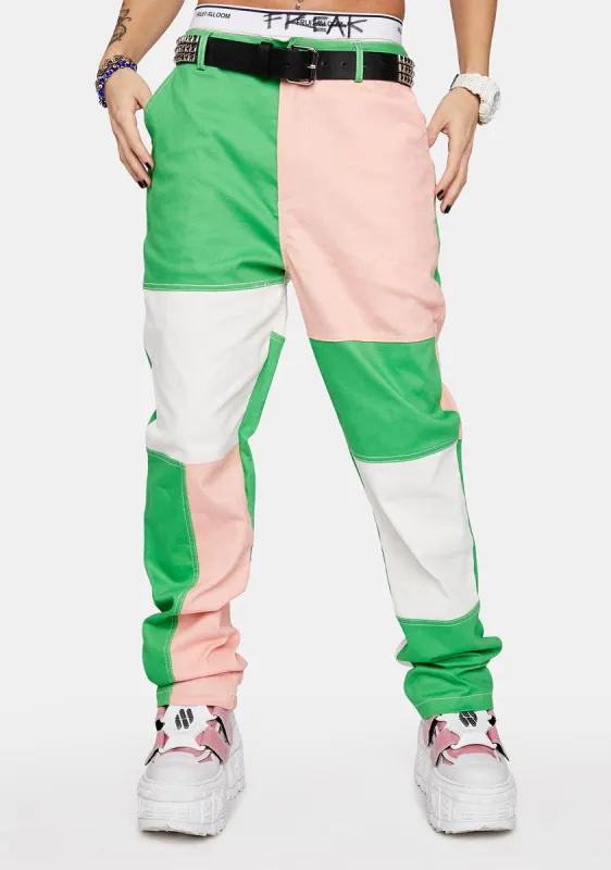 More To Love Patchwork Jeans sold by Dolls Kill