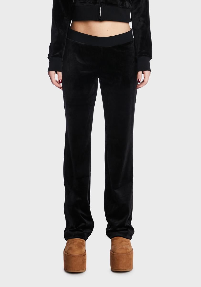Black OG Big Bling Velour Track Pants sold by Dolls Kill product image thumbnail 2