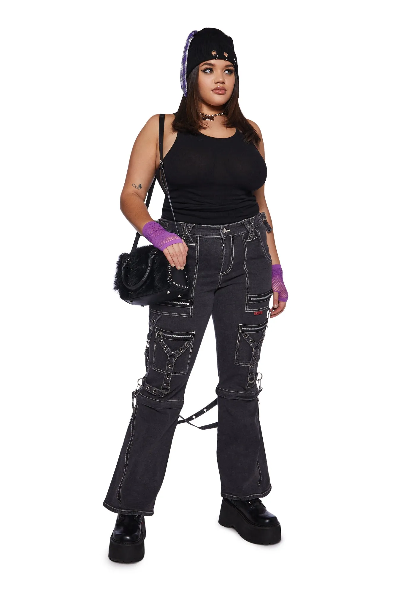Plus Zip to Zip Pants - Black Denim sold by Dolls Kill product image thumbnail 2
