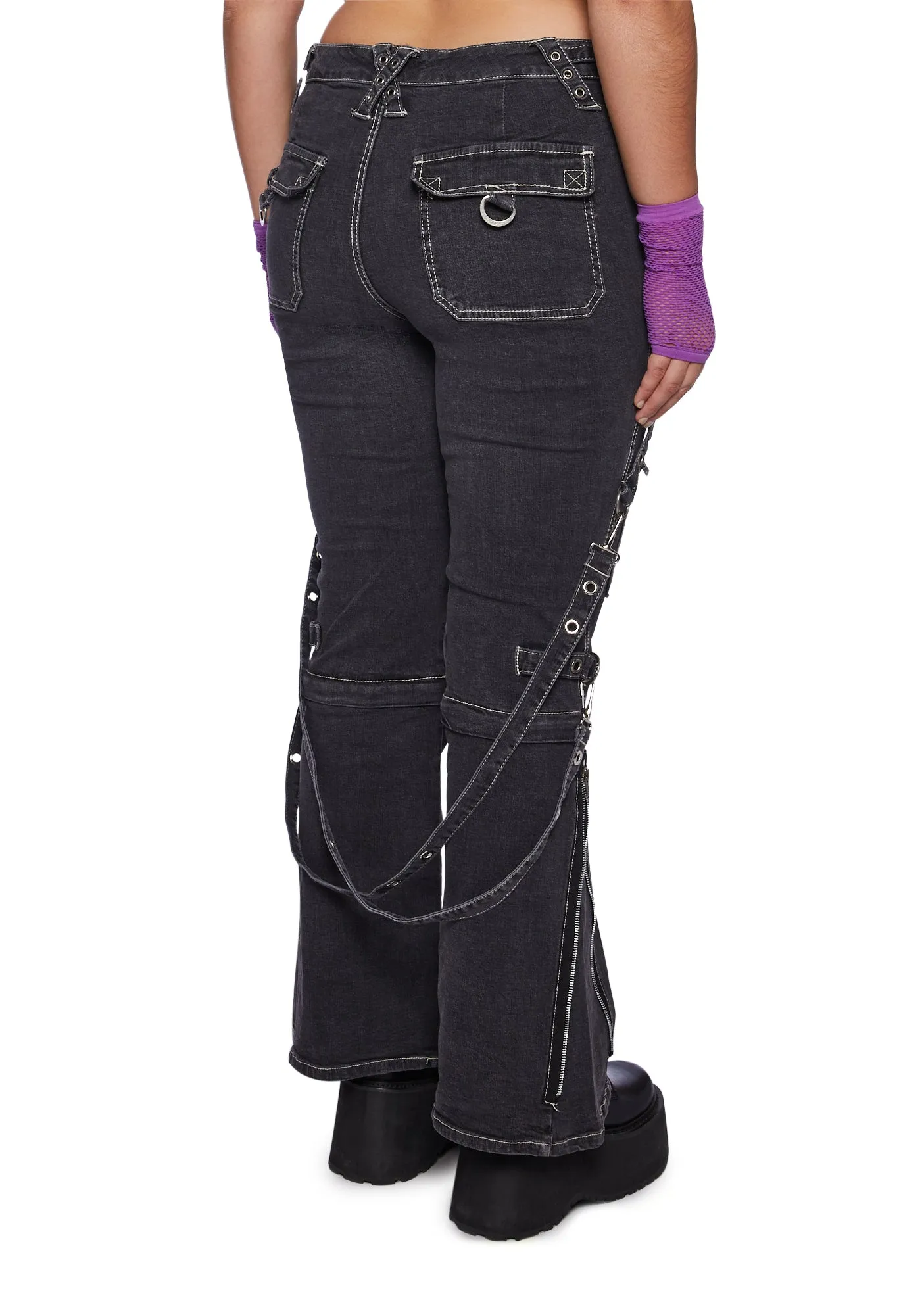 Plus Zip to Zip Pants - Black Denim sold by Dolls Kill product image thumbnail 4