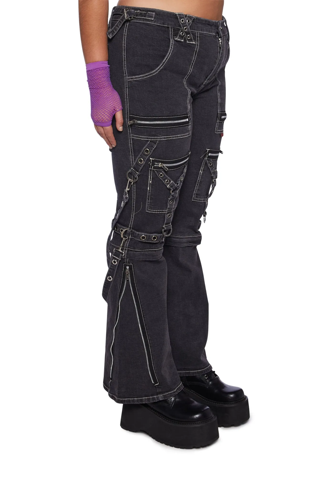 Plus Zip to Zip Pants - Black Denim sold by Dolls Kill product image thumbnail 3