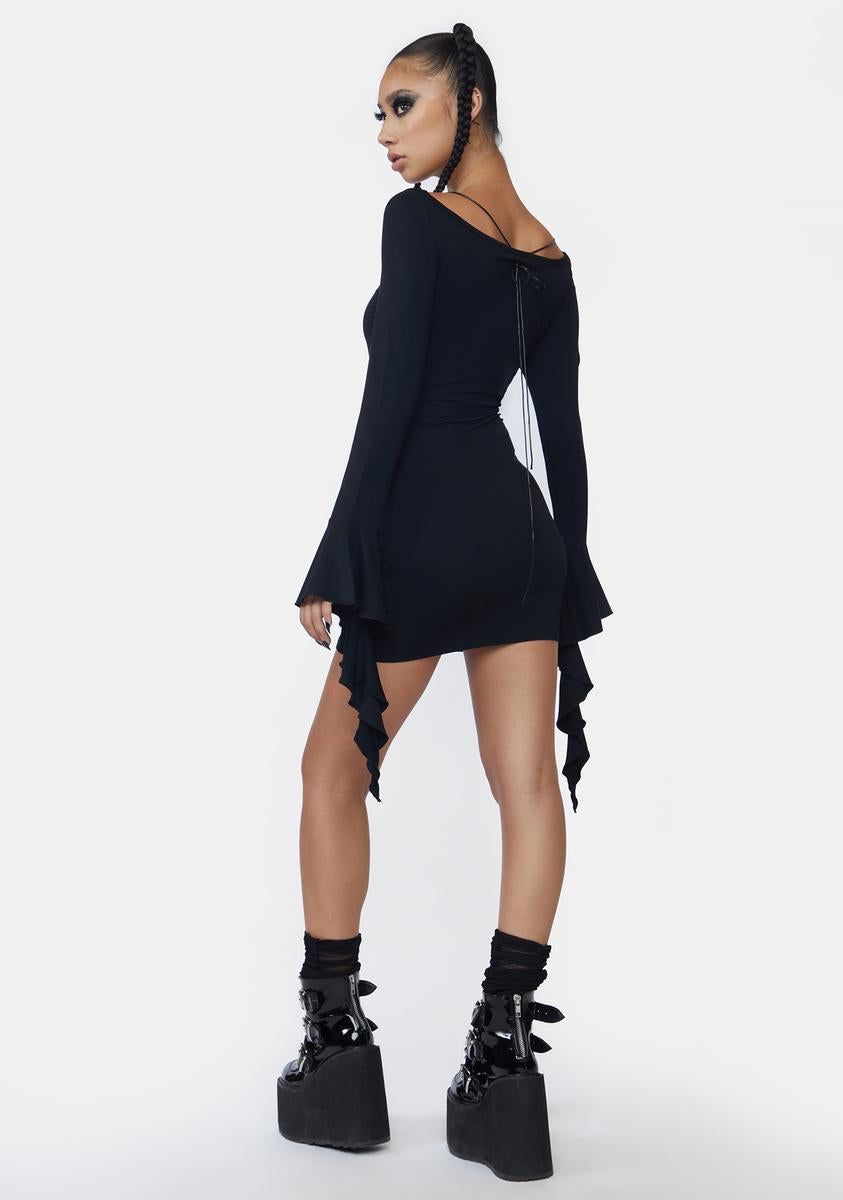 Long Sleeve Cutout Detail Mini Dress sold by Dolls Kill product image thumbnail 4