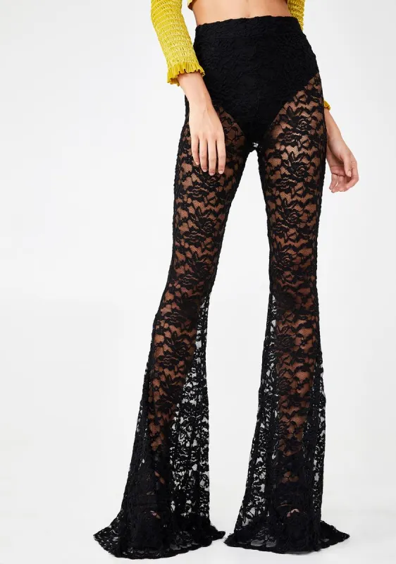 Lace Flare Pants sold by Dolls Kill