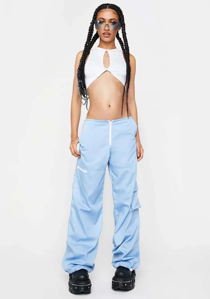 Cotton Drill Blue Xander Cargo Trousers sold by Dolls Kill product image thumbnail 2
