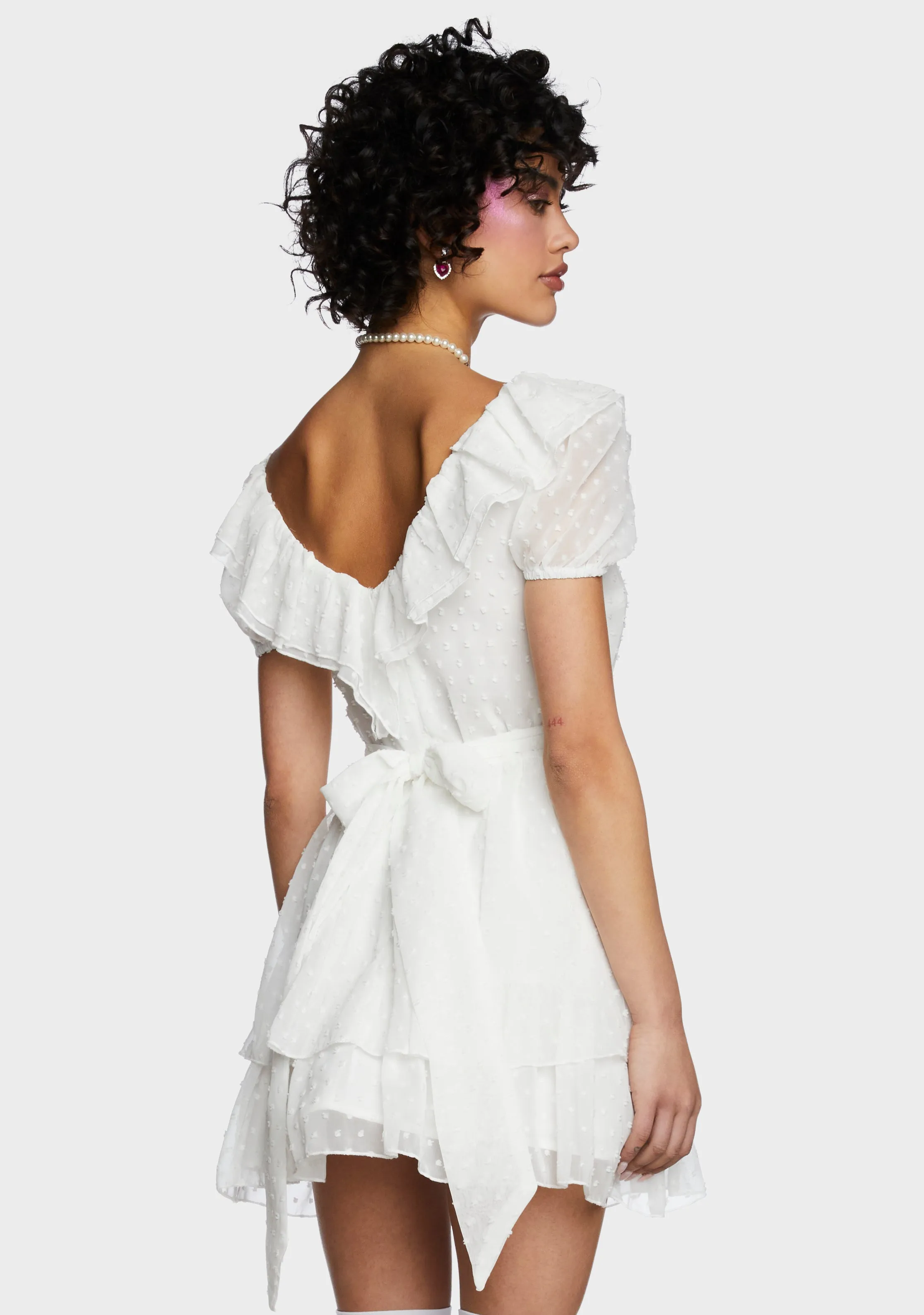 Soft Regal Days Mini Dress - White sold by Dolls Kill product image thumbnail 4